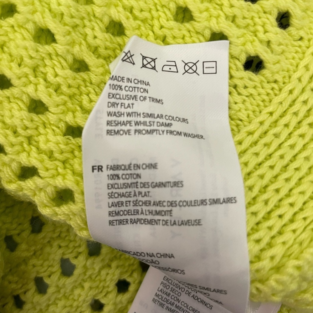 VARLEY Darin Longline Knit Tank Neon Green Yellow Size XL Cotton Summer - Picture 9 of 10